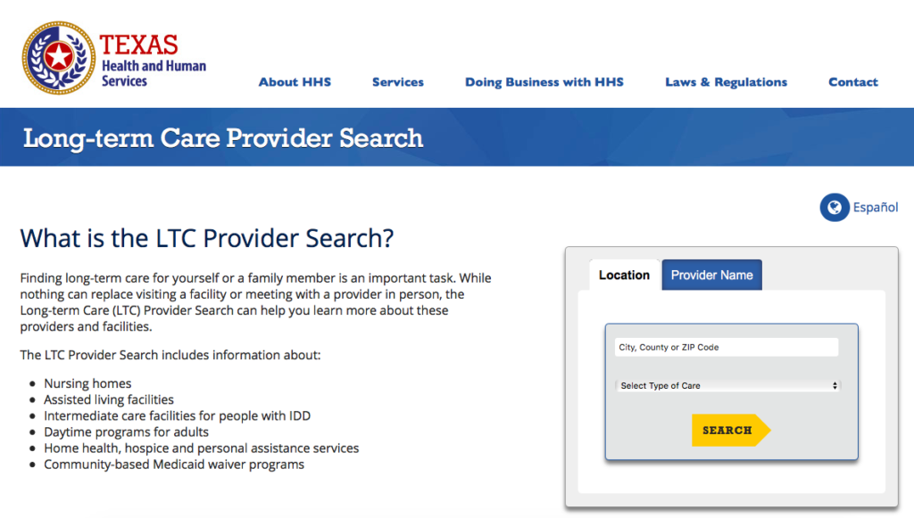 HO-HUM: Long-Term Care Provider Search Page Leaves Consumers Wanting More